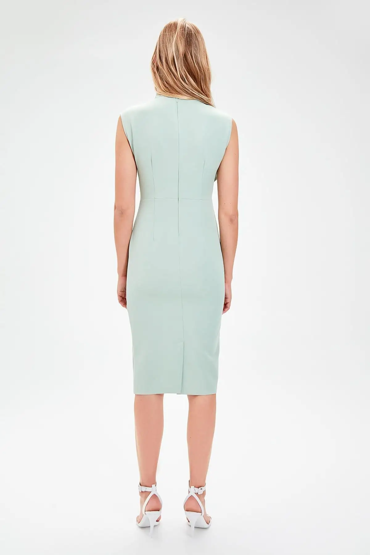 Trendyol Мятное Прозрачное платье с вырезом TWOAW20EL0311|Женские платья| |