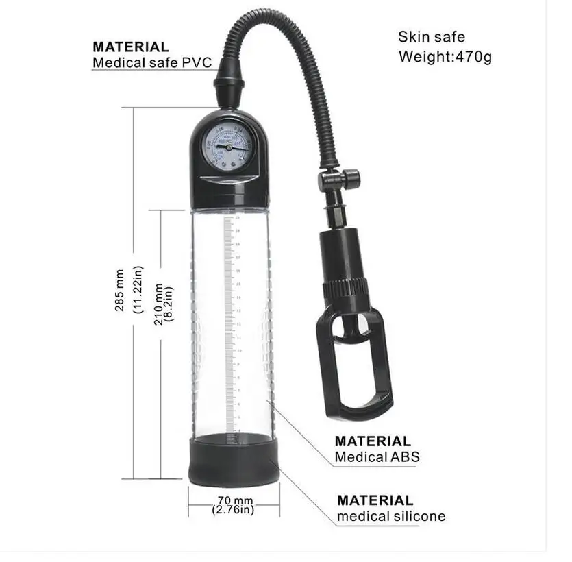 Манометр насос для пениса цилиндр увеличения Мужская Мастурбация Задержка