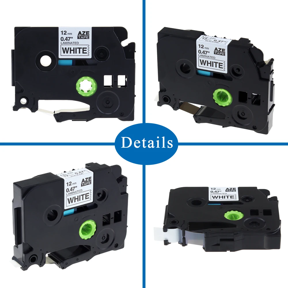 Unistar 6 упаковок лента для этикеток 12 мм 0 47 дюйма ламинированная белая совместимая