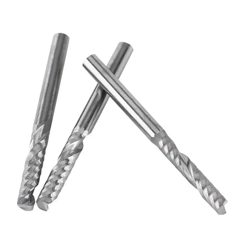 Milling Cutter 10pcs Tungsten Carbide Spiral End Mills Single Flute CNC Router Bits 4mm Shank carving tool | Инструменты