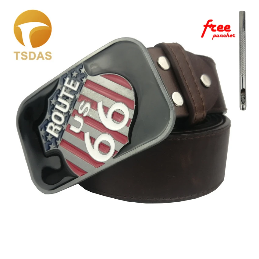 Наручники ковбойская пряжка для ремня Route 66 США Классические черные мужские и