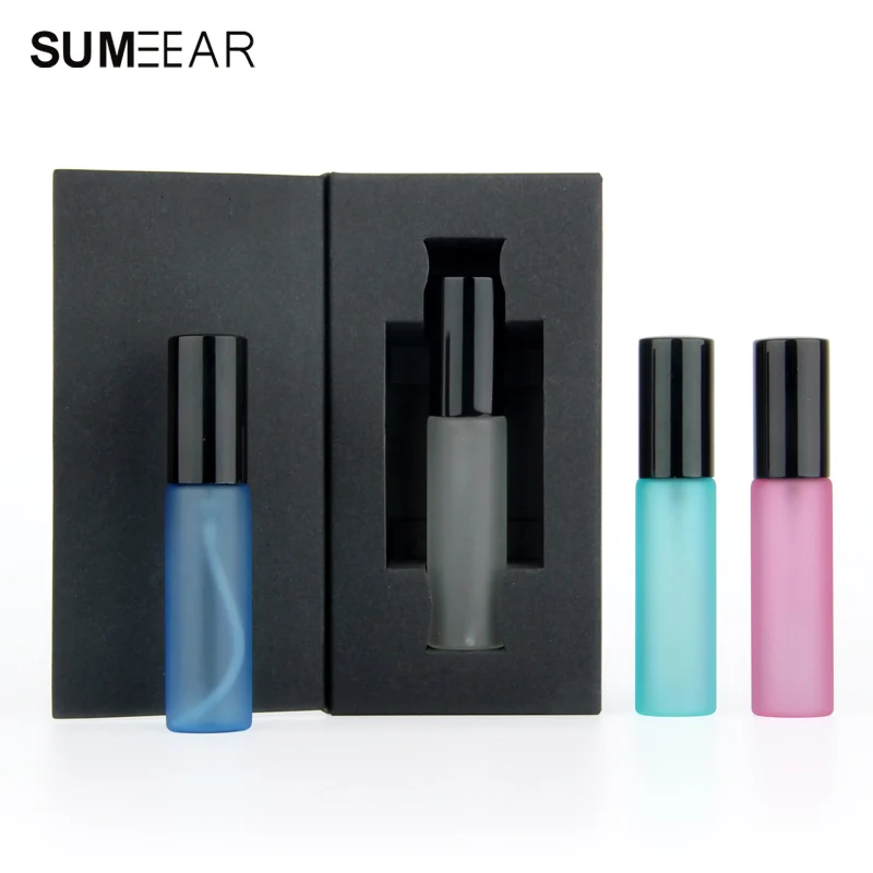 50Pieces 10ML Frosted sand Perfume Bottle With packing box Spray Bottles Sample Empty Containers Atomizer