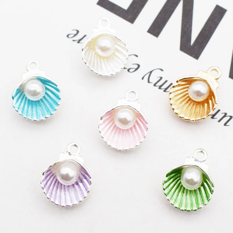 

10 шт. 2019 новые корейские жемчужные ракушки шармы плоская на спине, кабошон браслет ожерелье серьги ручной работы сделай сам Изготовление юв...