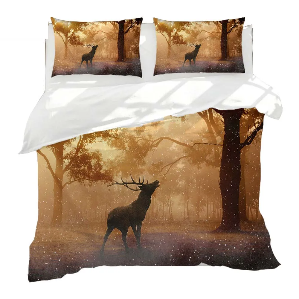Новый текстиль Олень Лось полосатый мкА постельных принадлежностей