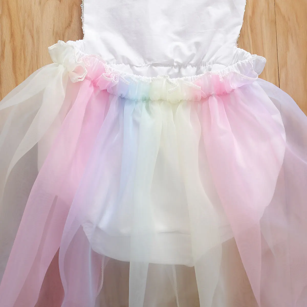 

0-24M NEW Infant Baby Girls Princess Romper Dress Cartoon Print Sequined Lace Sleeveless Belt Tutu Bodysuit Dress