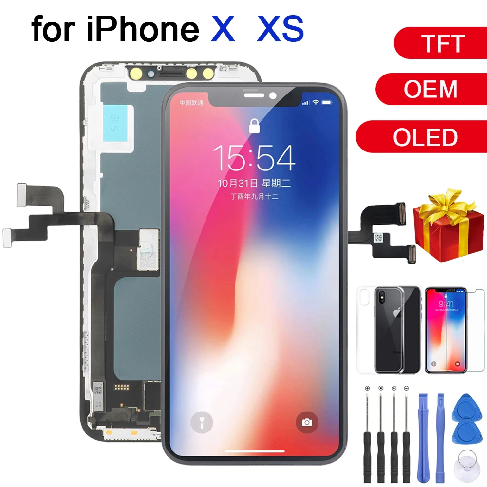 ЖК дисплей GradeAAA для iPhone X TFT OLED OEM сенсорный экран с дигитайзером запасные части в