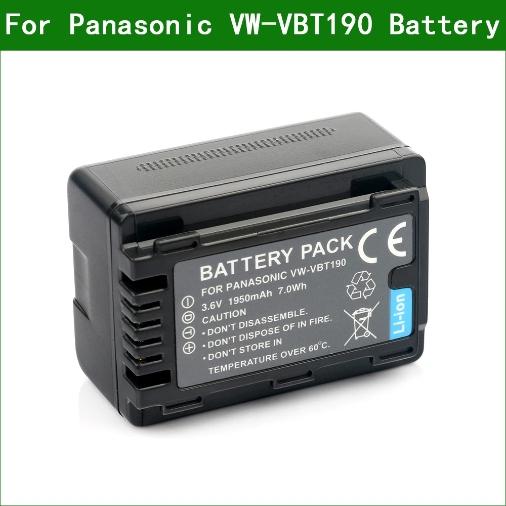 

LANFULANG VW-VBT190 VBT190 Battery Camera Batteries for Panasonic HC V110 V130 V160 V180 V201 V210 V250 V380 WX970 WXF1 VXF999