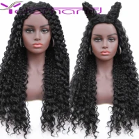 y demand long water wave middle part wig like human hair wigs for black women kinky curly wig machine made cheap wig