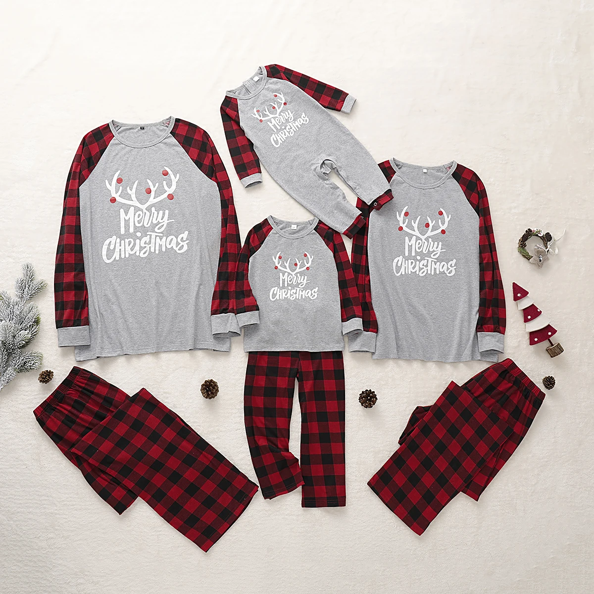 Семейная Рождественская Пижама Одинаковая одежда для мамы папы и меня детская