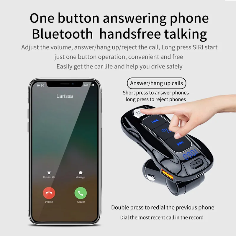 VR robot Автомобильный FM-передатчик Bluetooth 5 0 аудио mp3-плеер беспроводной
