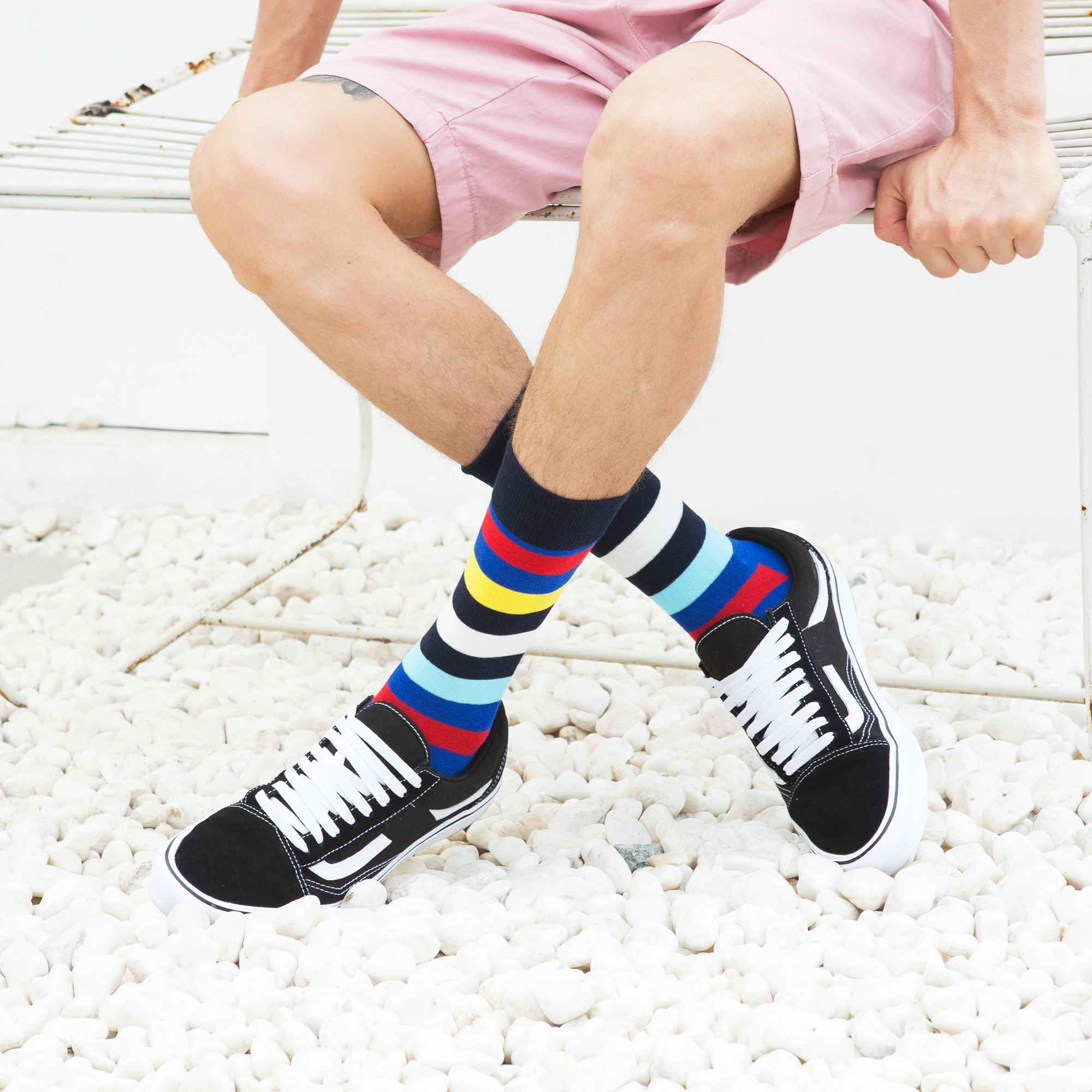 SANZETTI 12 пар/лот забавные мужские Разноцветные носки из чесаного хлопка для