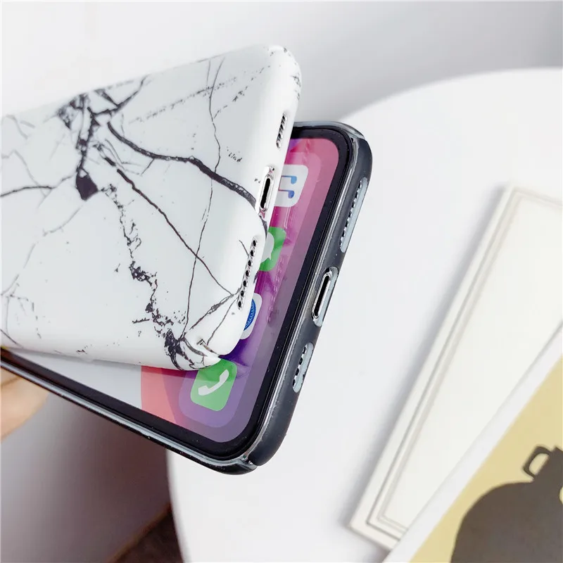 

Moskado Marble Texture Granite Stone Case For iPhone 12 Pro 11 Pro Max SE 2020 X XR XS 7 8 6 Plus Utral Thin Hard PC Back Cover
