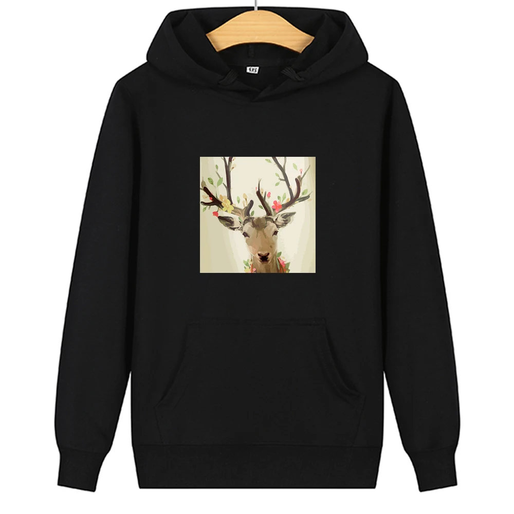 

Худи мужское осеннее, с принтом оленя, в стиле Харадзюку