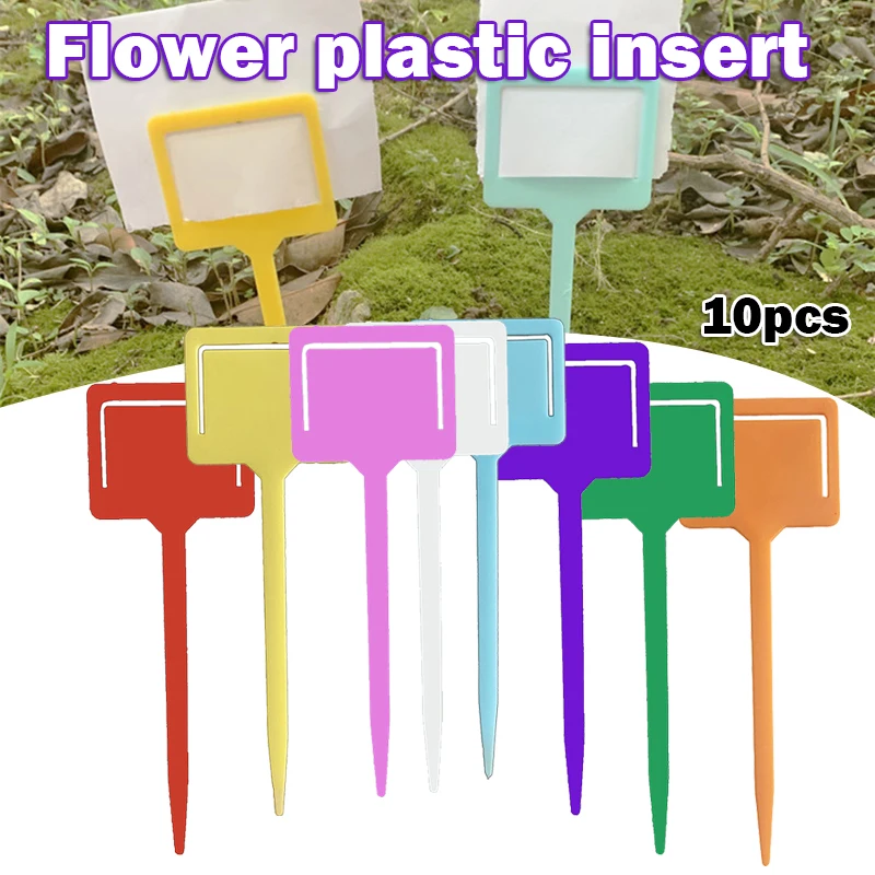 

10pcs T-type Plastic Waterproof Plant Labels Garden Ornaments Gardening Labels Nursery Flower Tag Semillas De Plantas Huerto