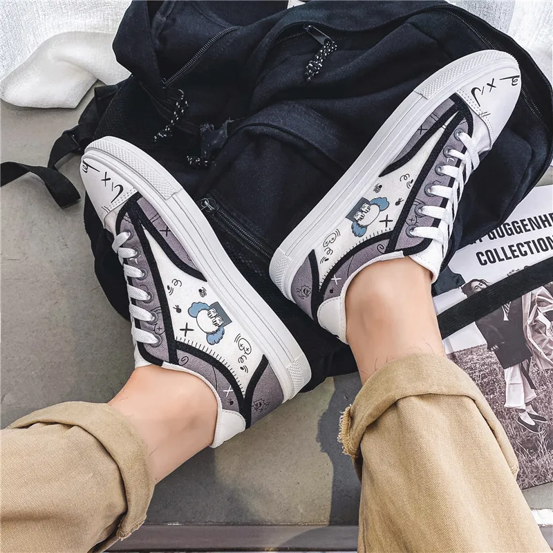 

Sesame Street Shoes Anime Sneakers Demon Slayer Canvas Shoes Rubber High Top Lace up Couples Sneakers Casual Zapatillas Mujer