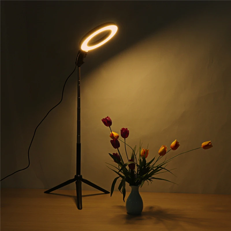 Светодиодный кольцевой светильник для селфи с регулируемой яркостью фотосъемки