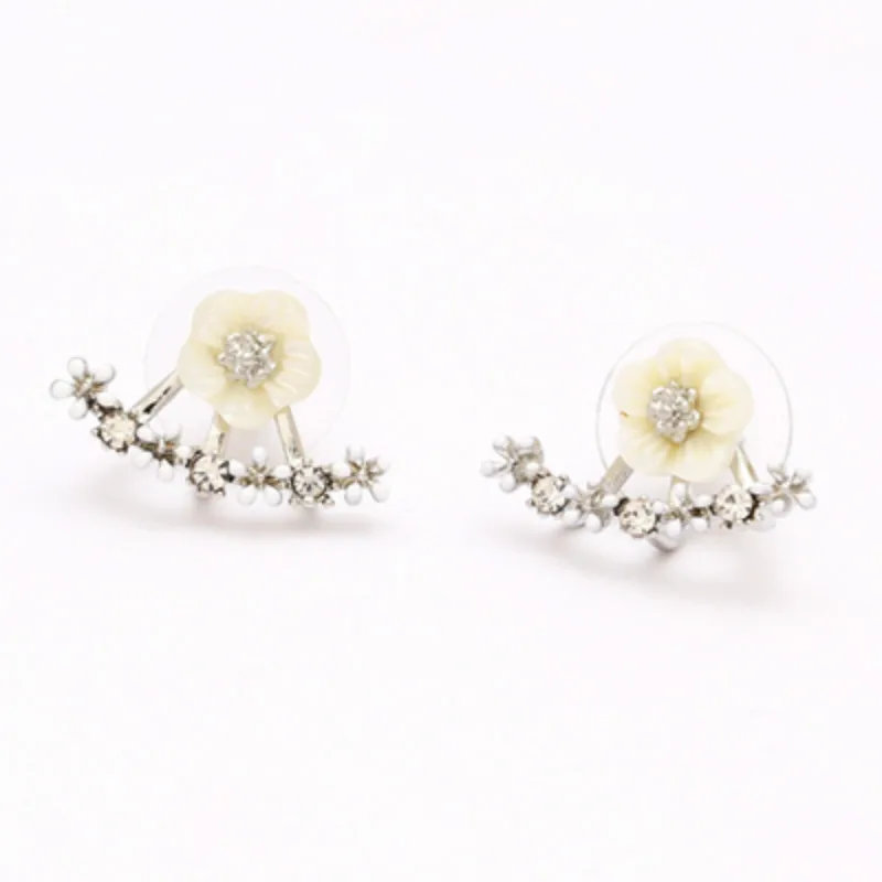 1 шт. Роскошные висячие серьги с крыльями за ушами для женщин круглые кубическим