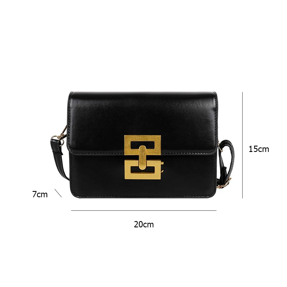 

Fashion Classic PU Leather Crossbody Bag Simple Women Hasp Shoulder Purse Casual Autumn Winter Solid Color Knot Strap Handbags