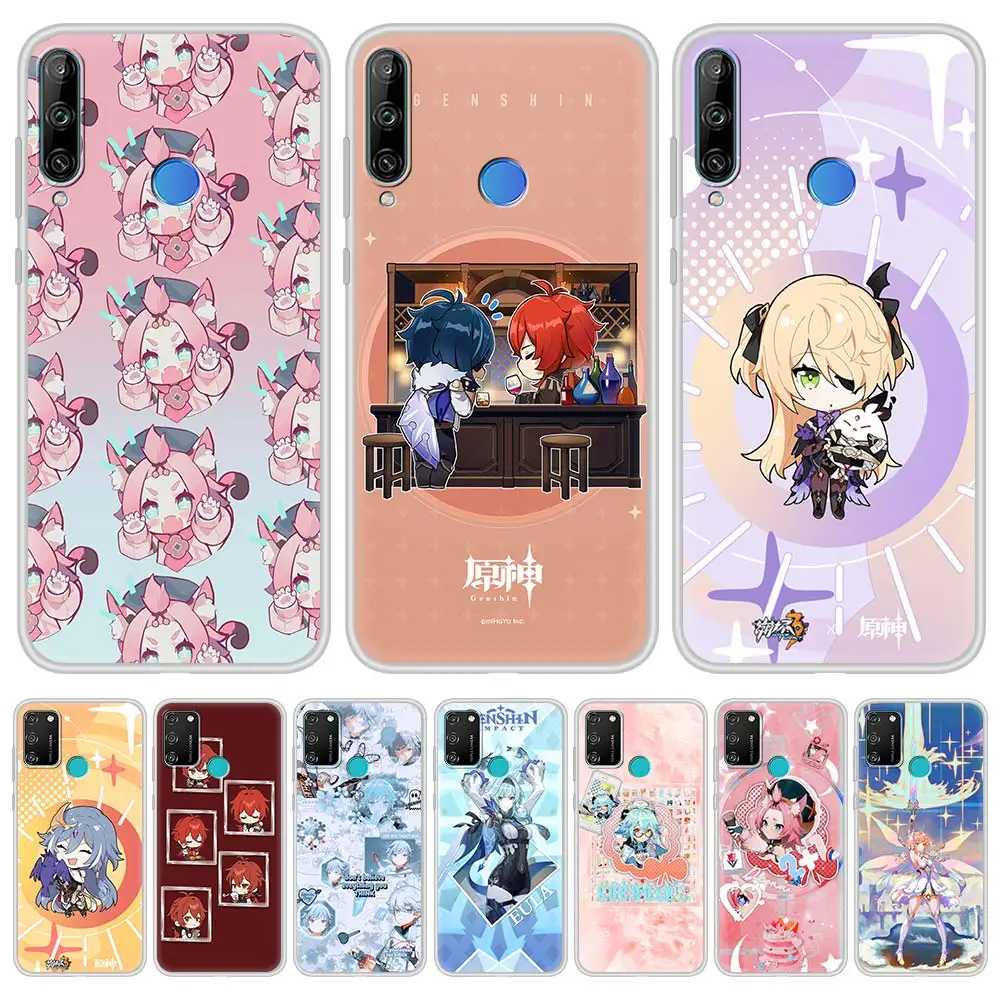 

Cute Genshin Impact Silicone Phone Case For Honor 9X Pro Play 9A 8X 20 30i 9S 10 Lite 8S 2020 20e 20S 30 Soft Fundas Cover