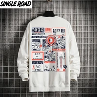 singleroad crewneck sweatshirt men 2021 spring anime graphic japanese streetwear sweatshirts harajuku oversized white hoodie men