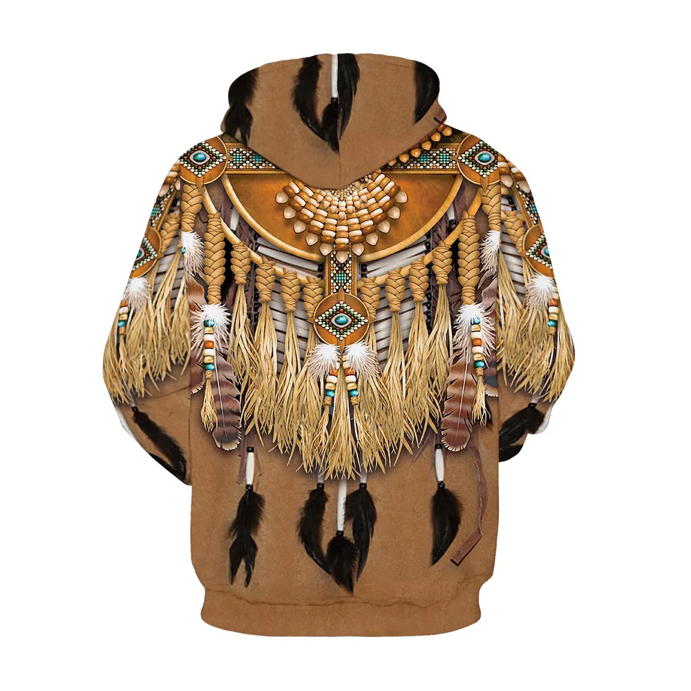 

Dropship Sweatshirts Men/Women Hooded Tracksuit Tops Print Vintage Indigenous 3D Hoodies Hoody Pullovers YXQL9098