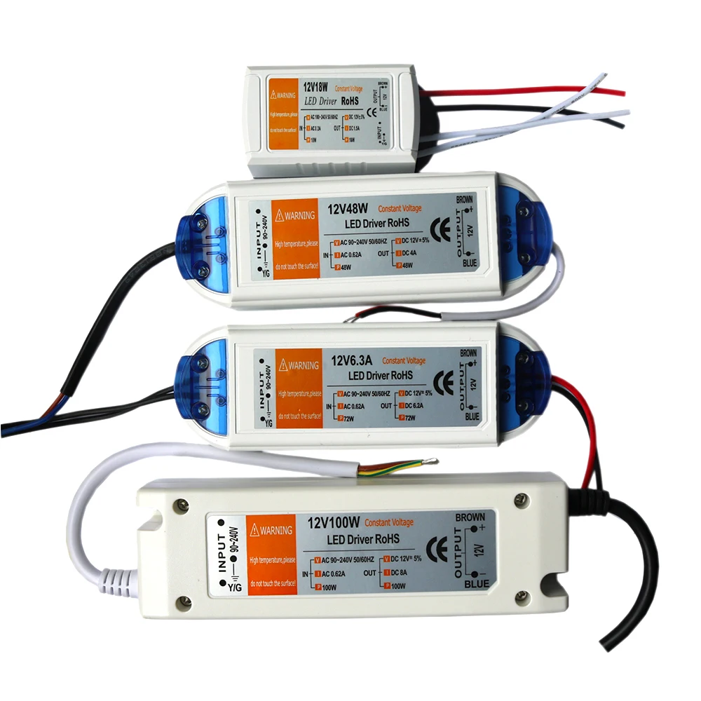 AC 110V 220V DC/DC 12V Мощность адаптер питания 18W 28W 72W фары для 100 Вт конвертер Зарядное