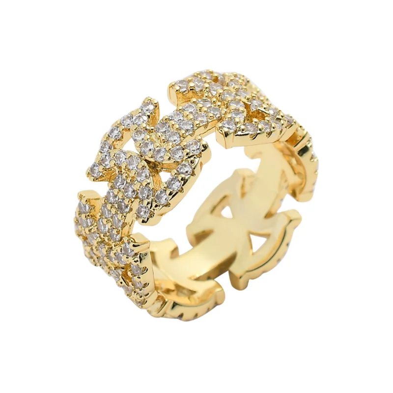 

Luxury Jewelry 6 7 8 9 10 11 Inch Hip Hop Geometric Pattern Hollow Rings Cubic Zirconia Loops Party Gift