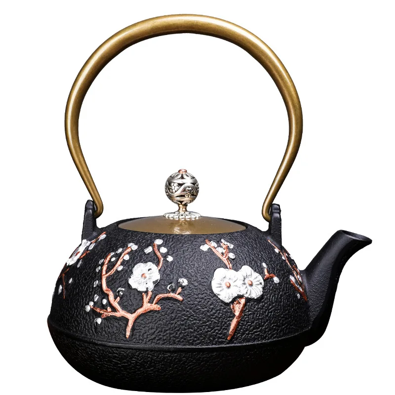 

1.2L Handmade Japan Iron Tea Pot Cast Iron Teapot with Stainless Steel Infuser Boiling Water Tea Kettle Oolong Tea Teaware Gift