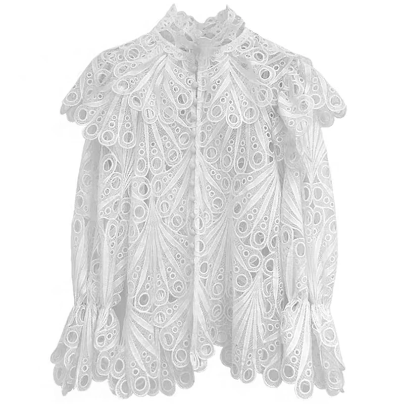 Сексуальное открытое Плиссированное Кружевная рубашка с высоким плотно