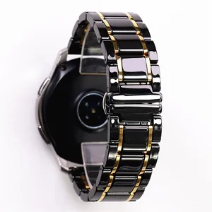 20mm 22mm luxury ceramic steel black strap for samsung galaxy watch4 s3 huawei amazfit gts watch band bracelet wristband belt free global shipping
