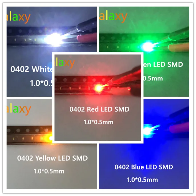 100 шт. = 5 цветов x 20 штук 5050 5730 3014 1210 2835 3528 1206 0805 0603 0402 SMD светодиодный Диод комплект