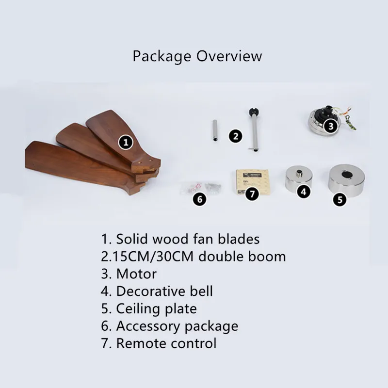люстра вентилятор потолочный вентиллятор Деревянный с пропеллером 52 дюйма