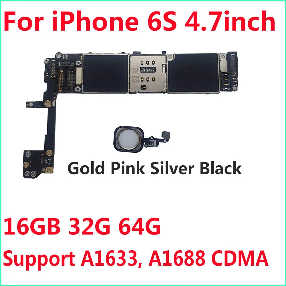 Для iPhone 6S 4 7 ''материнская плата 16G 64 Гб 32 г Цвет черный белый розовый золотой
