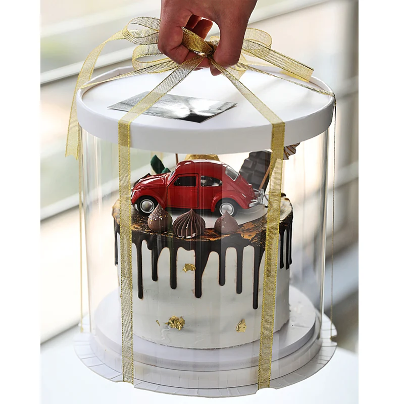 Круглая коробка для выпечки прозрачная упаковка хранения пластиковечерние тов