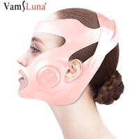 grey pink electric v shaped thin face slimming cheek mask massager facial lifting machine v line lift up bandage therapy device