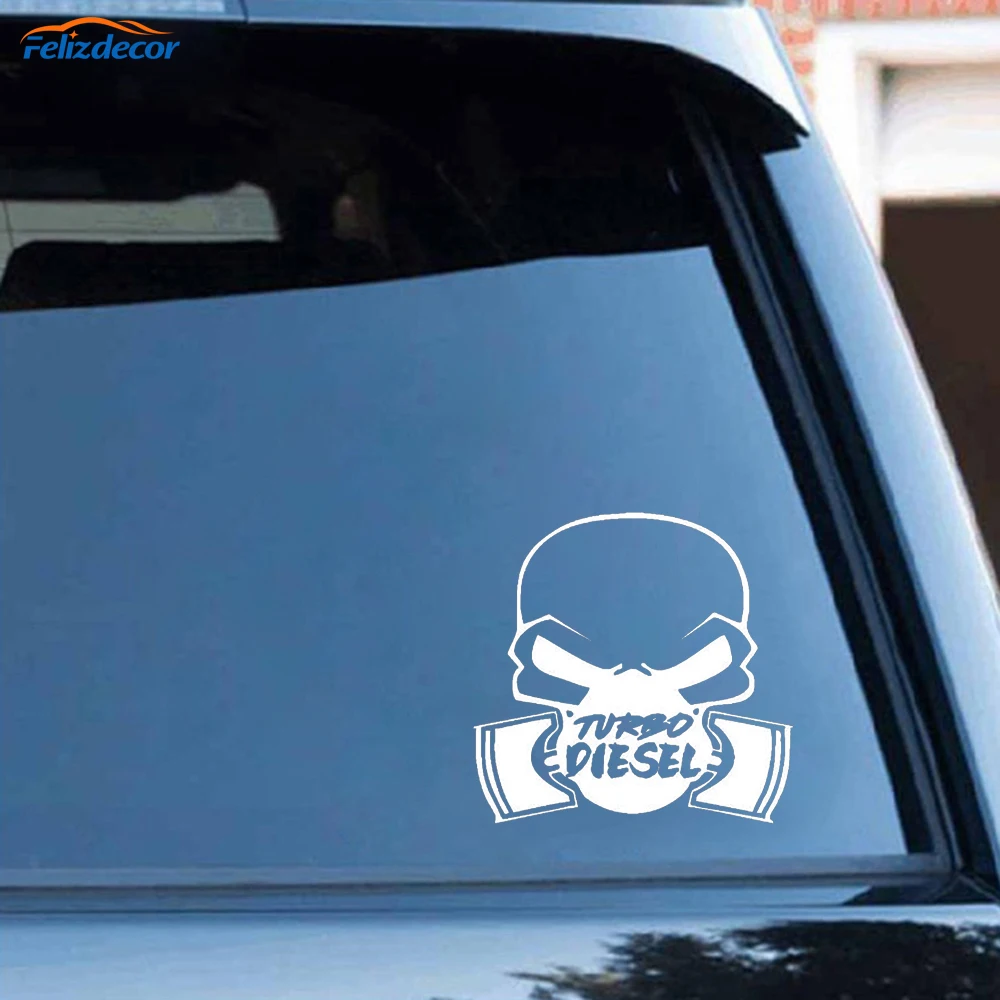 Черная/серебряная крутая Автомобильная наклейка TURBO DIESEL Power Truck Window виниловая