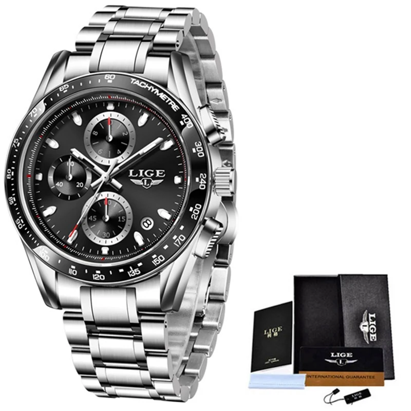 Часы LIGE мужские с календарем водонепроницаемые многофункциональные | Наручные