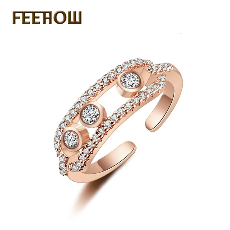 FEEHOW высокое качество кубического циркония панк стиль движение камень проложить