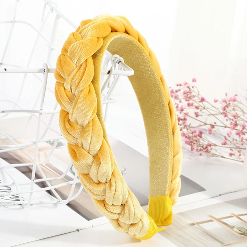 thin 4 Haimeikang, модная новинка, ободок для волос, твист, косичка, Женский обруч для волос, золото, бархат, ткань, утолщение, зимние аксессуары для волос - Цвет: thin 4