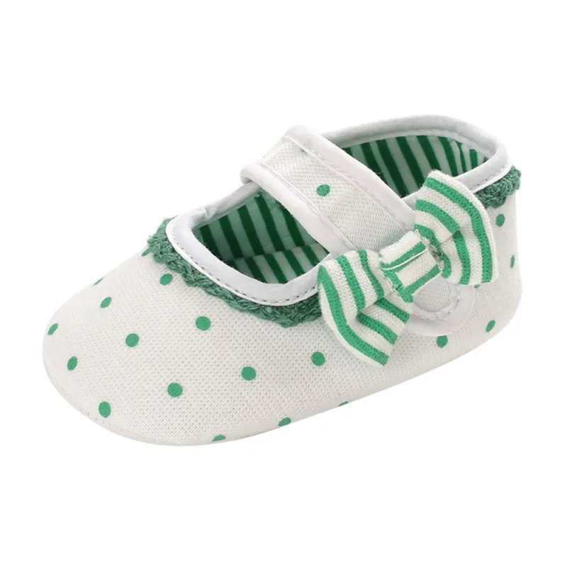 

Baby Girls Sweetness Princess First walker Polka Dot Butterfly Knot Shoes Toddler Anti-slip Soft Soled baby shoes
