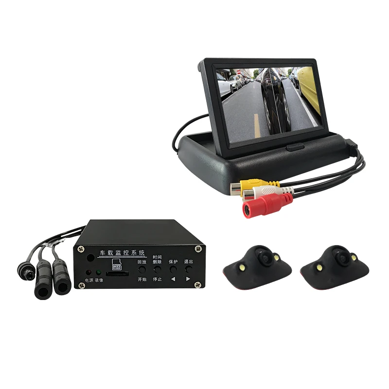 SZSUNTEX DC12V 24V super mini 2 канальный мобильный видеорегистратор грузовик Vision Видео