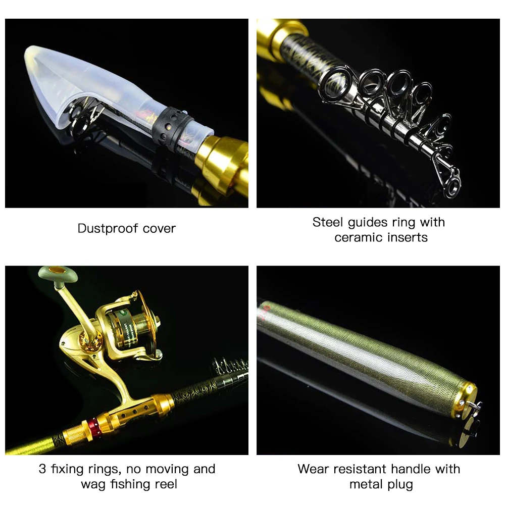 Carbon Fishing Rod 1.8m / 2.1m 2.4m 2.7m 3.0m Telescopic Ultralight Pole Sea | Спорт и развлечения