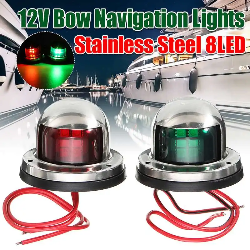 

2pcs 12V For Boat Yacht Sailing Light Red Green Boat Light Bow LED Navigation Lights For Boat Marine Indicator Spot Light Marine