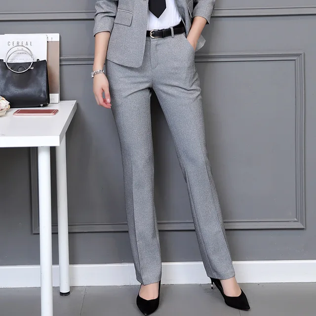Женские прямые штаны строгая одежда Длинные обтягивающие брюки для женщин осень