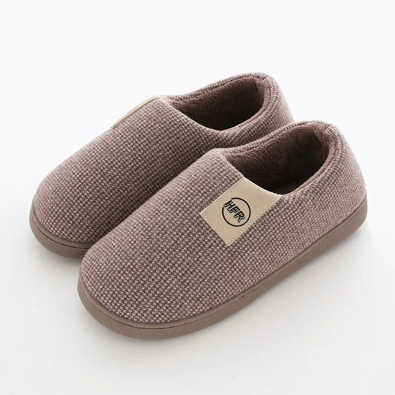 coffee Winter Warm Shoes Woman Men Indoor Slippers Soft Plush Lovers Home Floor Slipper Anti-slip Ladies Bedroom Slides SH08212 - Цвет: coffee