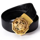 Ремень мужской из коровьей кожи, с автоматической пряжкой и стразами