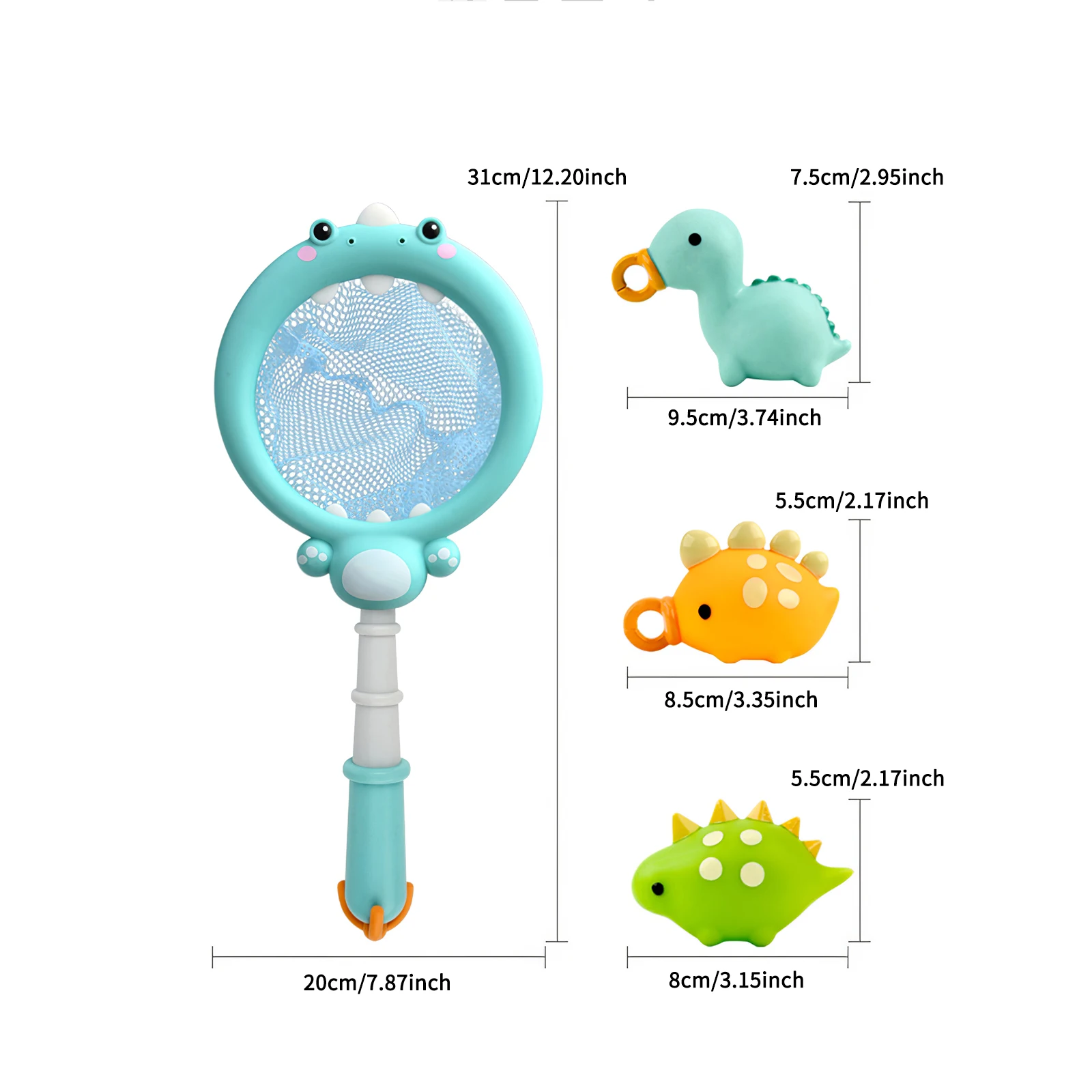 

Baby Bath Toys Dinosaurs Fishing Net Water Game Toys Set Bath Toys For Children Water Spray Colorful Animal Soft Plastic Toy