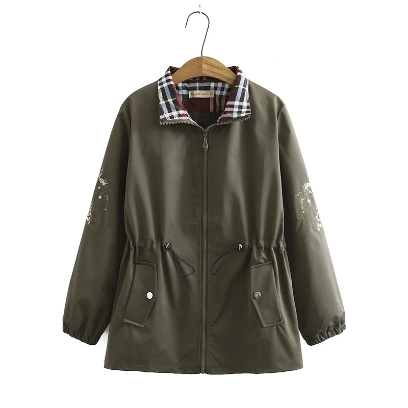 

Plus Size Women's Autumn Winter Jackets Casual Windproof Outerwear Large Size Vintage Female Clothing