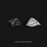 charm angles and demons wing stud earring cute mini asymmetry lovers piercing jewelry party gift for women girl