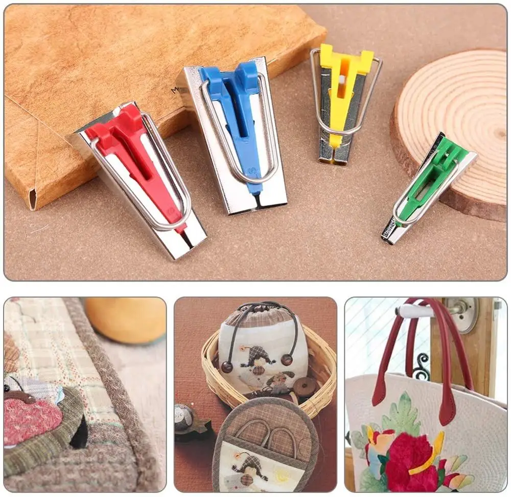 

LMDZ 4 Sizes Fabric Bias Tape Maker Tools 6mm 12mm 18mm 25mm Fabric Sewing Quilting Bias Binding Maker